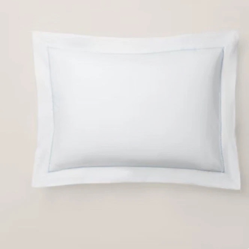 Ralph Lauren Palmer Percale Standard Pillowcase Pale Sky Blue Cotton NEW